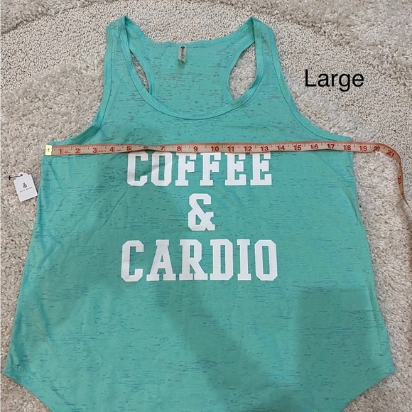 Coffee Cardio racer back tank top muscle tank small medium large XL NWT - Picture 9 of 13